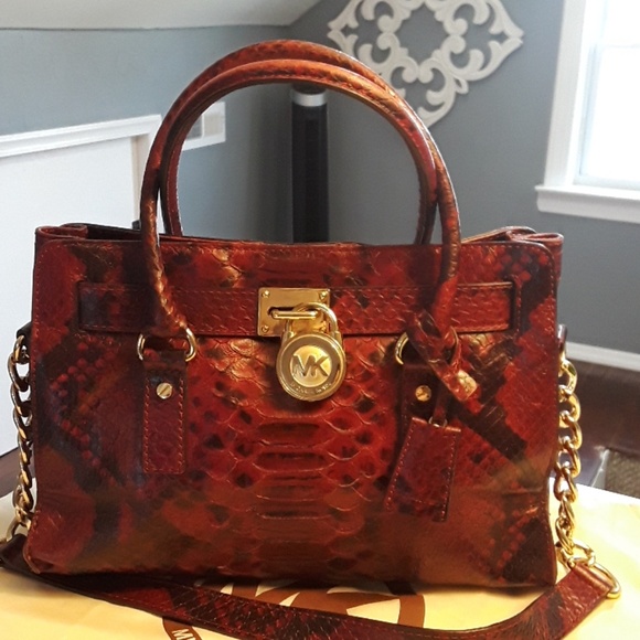 Michael kors python handbag red Clearance